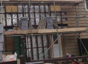 Airey House Repair panels removed